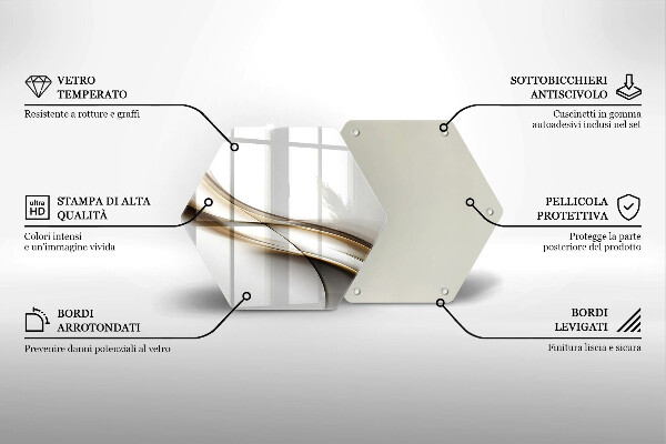 Tabla de cortar de vidrio Abstracción de líneas suaves
