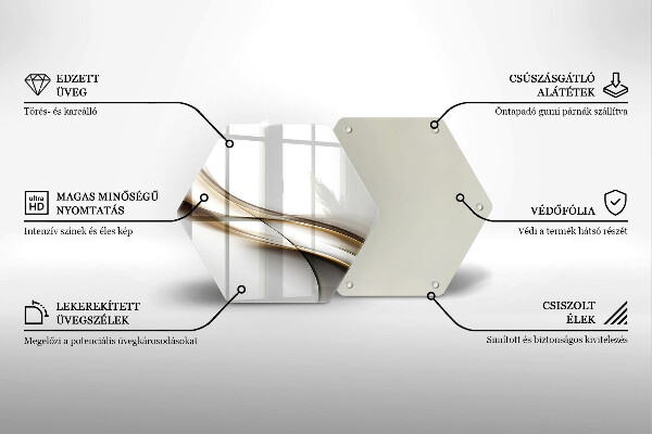 Tabla de cortar de vidrio Abstracción de líneas suaves