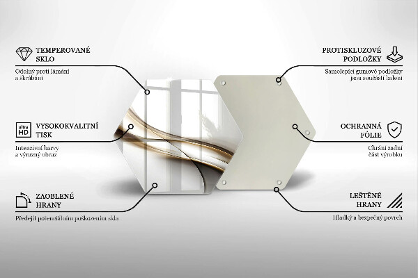 Tabla de cortar de vidrio Abstracción de líneas suaves