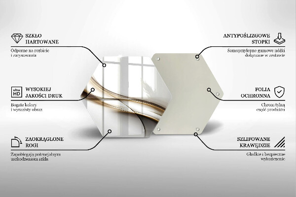 Tabla de cortar de vidrio Abstracción de líneas suaves