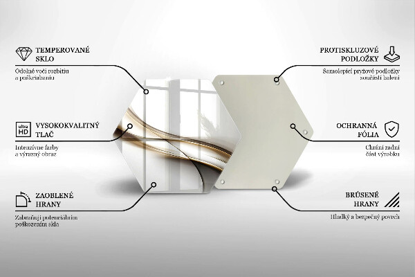 Tabla de cortar de vidrio Abstracción de líneas suaves