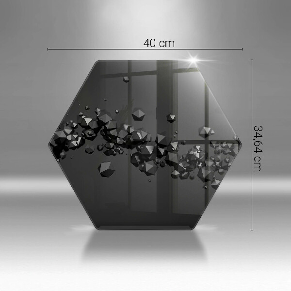 Tabla de cortar de vidrio Abstracción de formas 3d