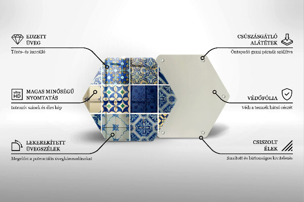 Tabla de cortar de vidrio Azulejos decorativos