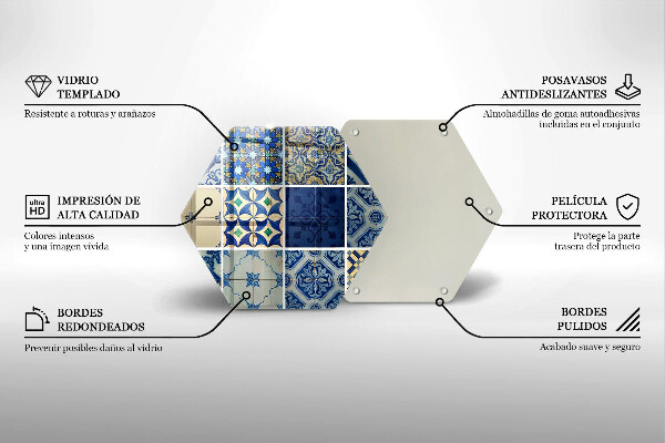 Tabla de cortar de vidrio Azulejos decorativos