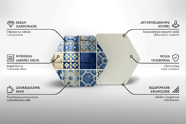 Tabla de cortar de vidrio Azulejos decorativos