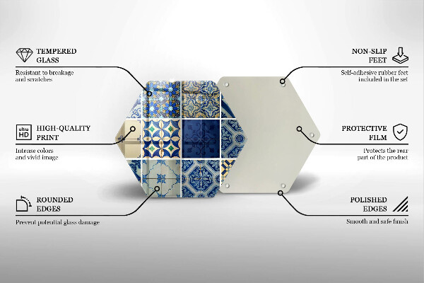 Tabla de cortar de vidrio Azulejos decorativos