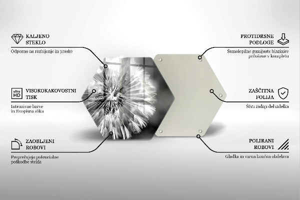 Tabla de cortar de vidrio Un delicado diente de león