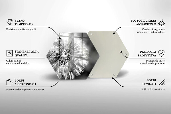 Tabla de cortar de vidrio Un delicado diente de león