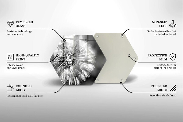 Tabla de cortar de vidrio Un delicado diente de león
