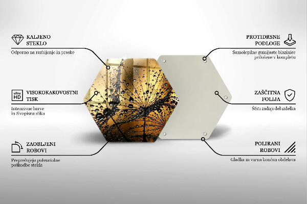 Tabla de cortar de vidrio Rocío y dientes de león