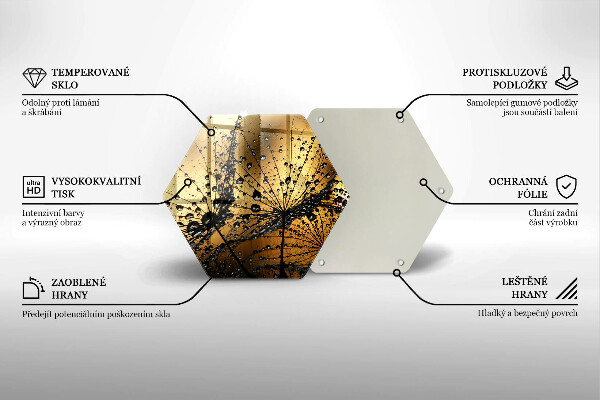 Tabla de cortar de vidrio Rocío y dientes de león