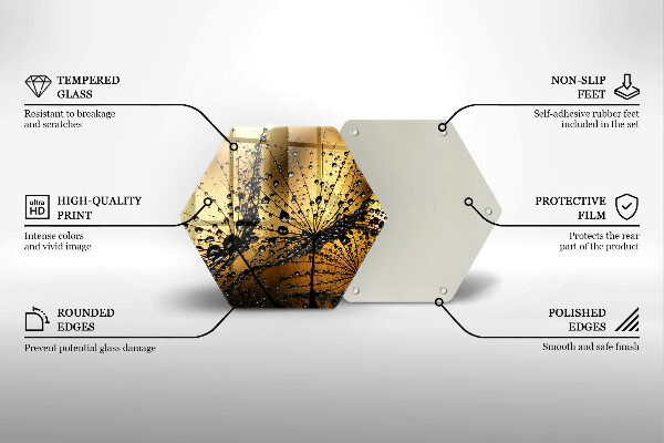 Tabla de cortar de vidrio Rocío y dientes de león