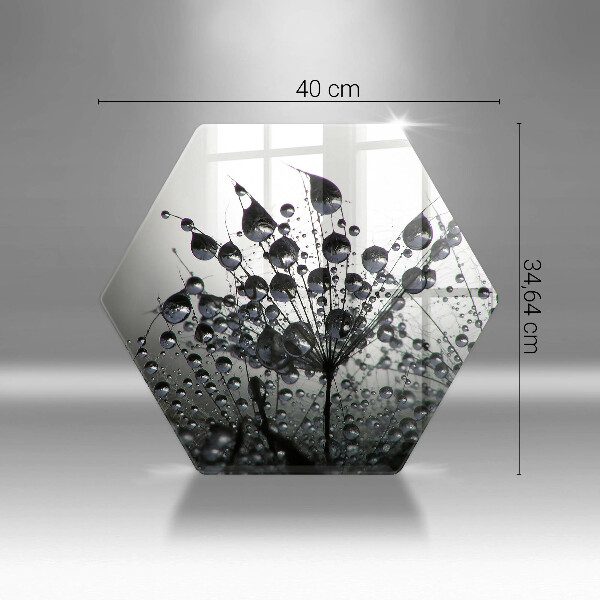 Tabla de cortar de vidrio Dientes de león y rocío