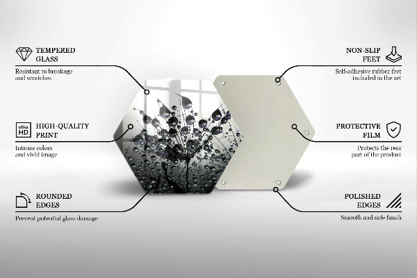 Tabla de cortar de vidrio Dientes de león y rocío