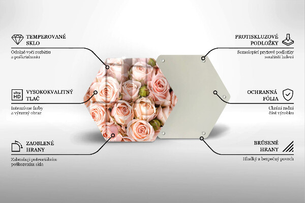 Tabla de cortar de vidrio Ramo de rosas delicadas