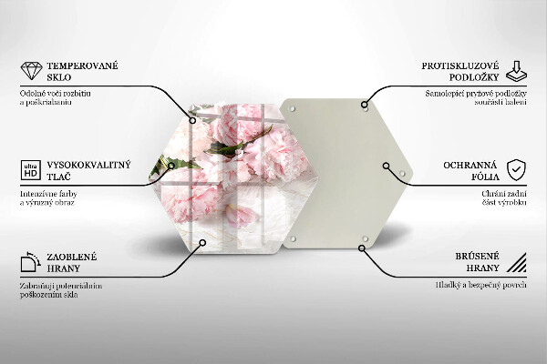 Tabla de cortar de vidrio Flores rosas delicadas