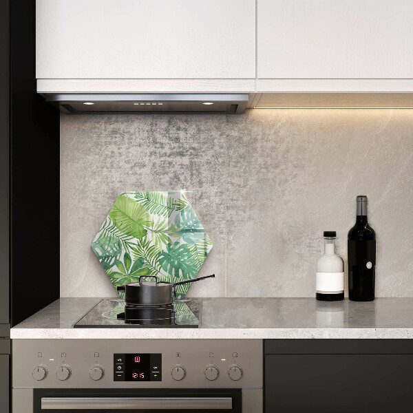 Tabla de cortar de vidrio Hojas boho acuarela