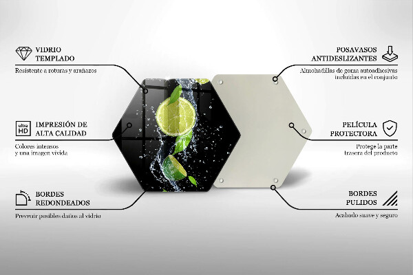 Tabla de cortar de vidrio Limas jugosas en agua