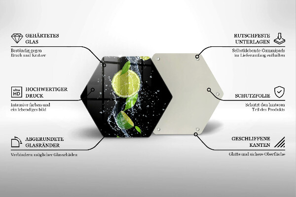 Tabla de cortar de vidrio Limas jugosas en agua