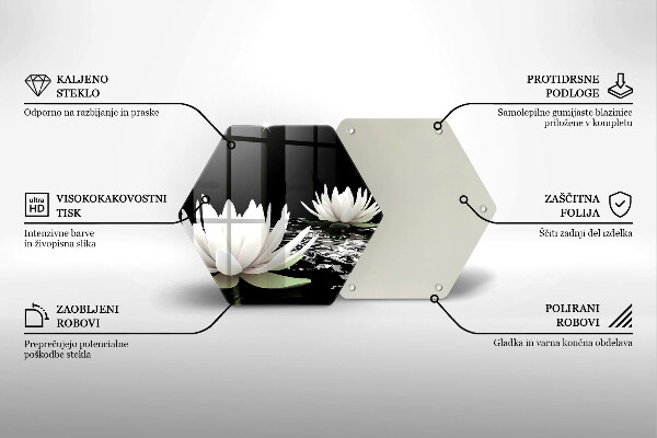 Tabla de cortar de vidrio Lirios blancos en el agua