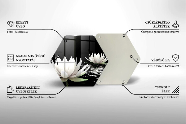 Tabla de cortar de vidrio Lirios blancos en el agua