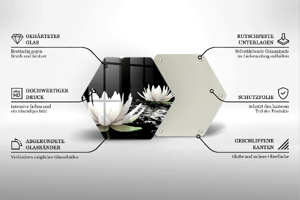 Tabla de cortar de vidrio Lirios blancos en el agua
