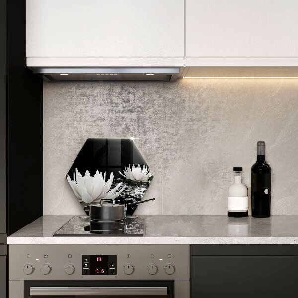 Tabla de cortar de vidrio Lirios blancos en el agua