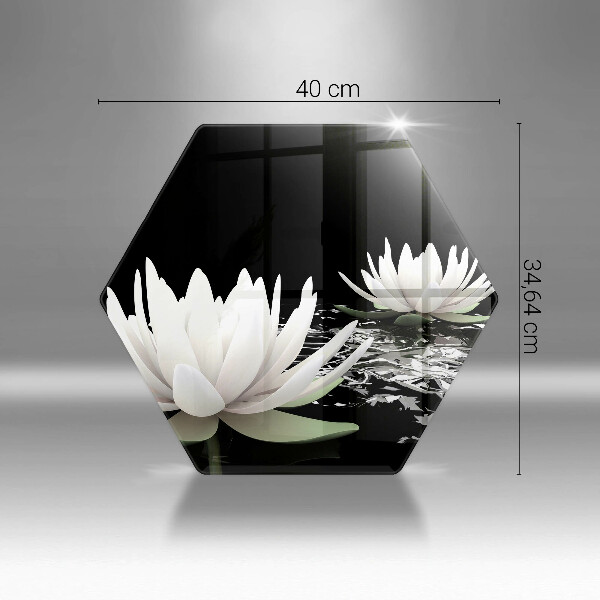 Tabla de cortar de vidrio Lirios blancos en el agua