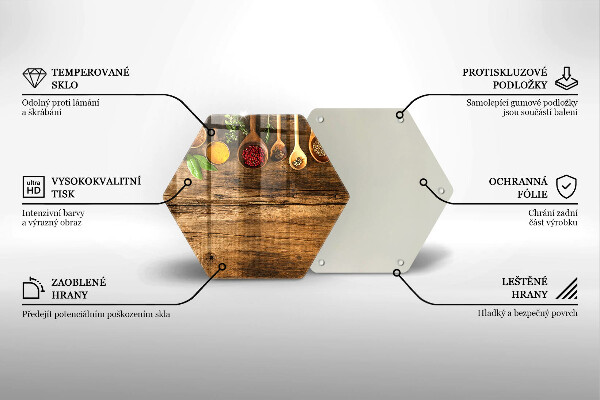 Tabla de cortar de vidrio Cucharas de madera de especias