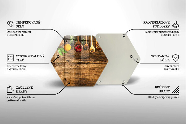 Tabla de cortar de vidrio Cucharas de madera de especias