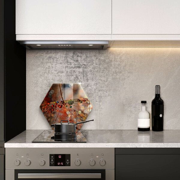 Tabla de cortar de vidrio Diente de león mojado