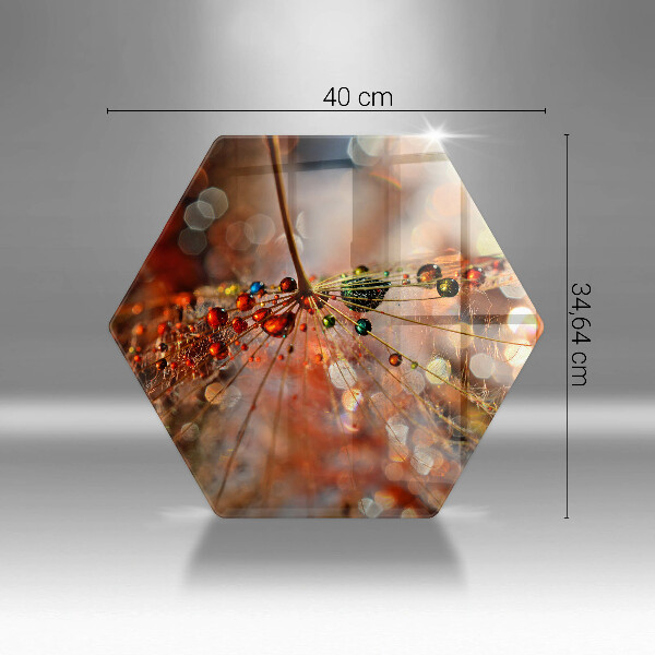 Tabla de cortar de vidrio Diente de león mojado