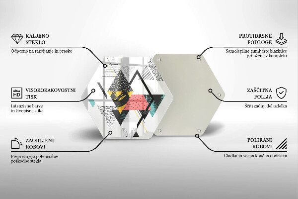 Tabla de cortar de vidrio Triángulos abstractos