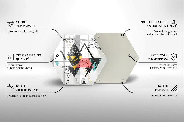 Tabla de cortar de vidrio Triángulos abstractos