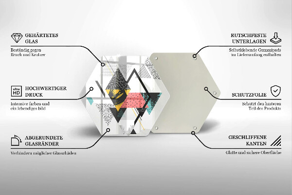 Tabla de cortar de vidrio Triángulos abstractos