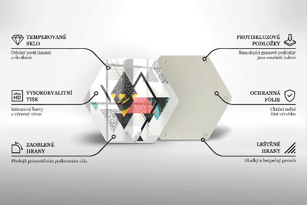 Tabla de cortar de vidrio Triángulos abstractos