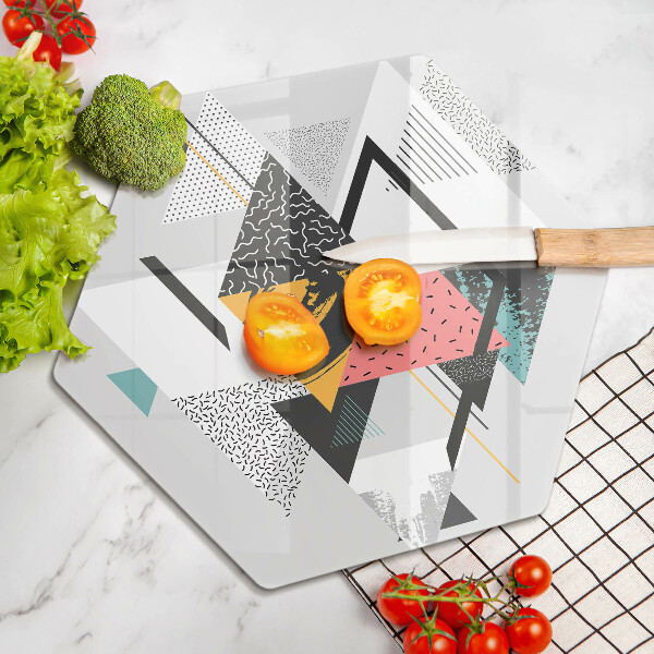 Tabla de cortar de vidrio Triángulos abstractos