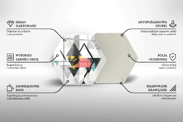 Tabla de cortar de vidrio Triángulos abstractos