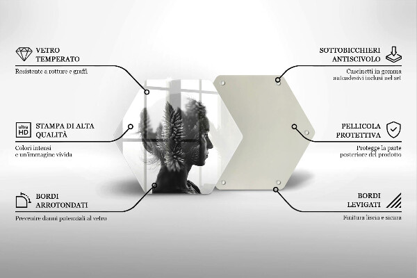 Tabla de cortar de vidrio Mujer y bosque