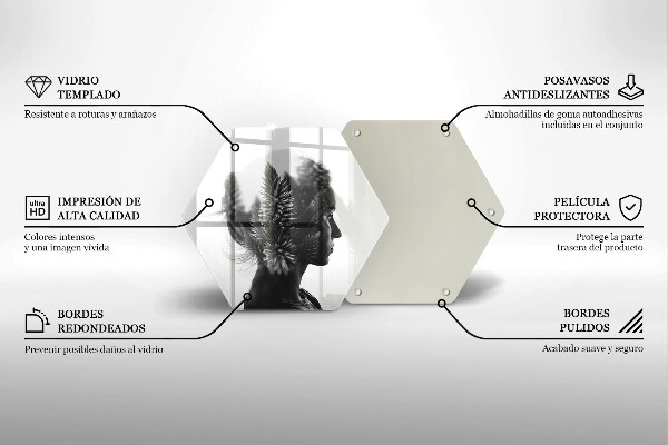 Tabla de cortar de vidrio Mujer y bosque