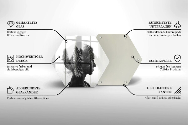 Tabla de cortar de vidrio Mujer y bosque