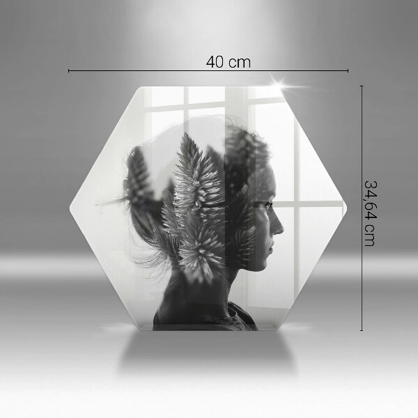 Tabla de cortar de vidrio Mujer y bosque