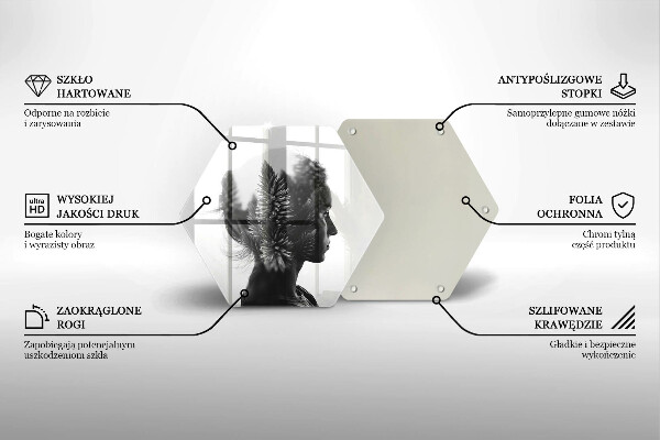 Tabla de cortar de vidrio Mujer y bosque