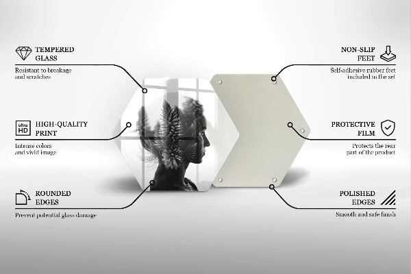 Tabla de cortar de vidrio Mujer y bosque