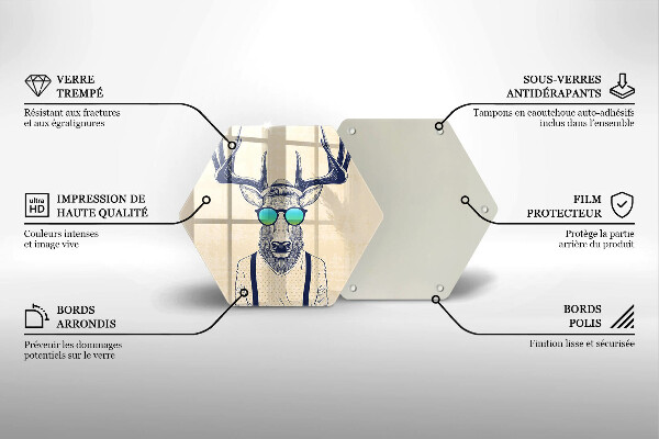 Tabla de cortar de vidrio Ilustración de hombre ciervo