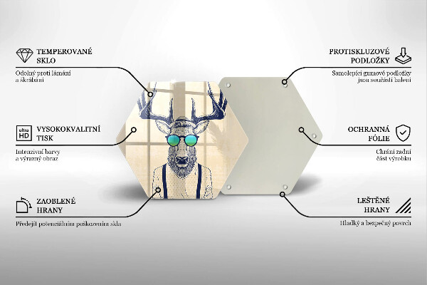Tabla de cortar de vidrio Ilustración de hombre ciervo