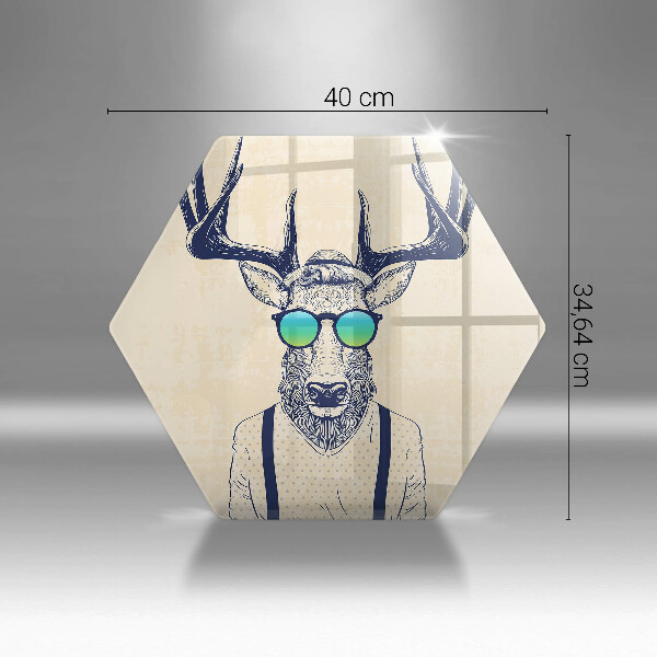 Tabla de cortar de vidrio Ilustración de hombre ciervo