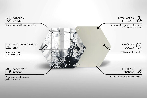 Tabla de cortar de vidrio Abstracción de tinta