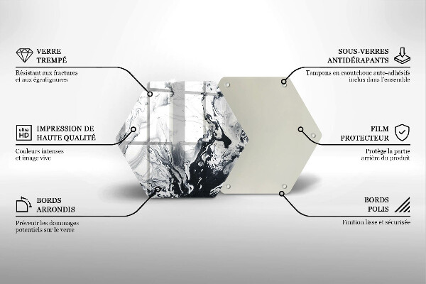 Tabla de cortar de vidrio Abstracción de tinta
