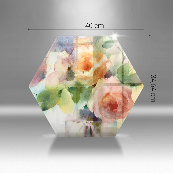 Tabla de cortar de vidrio Flores pintadas